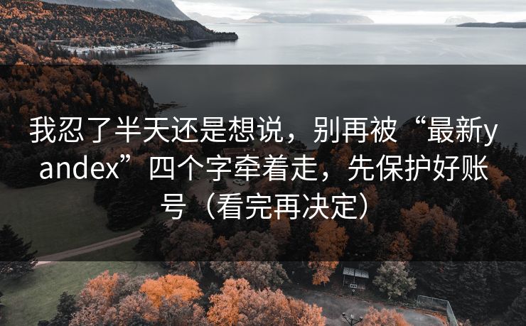 我忍了半天还是想说,别再被“最新yandex”四个字牵着走,先保护好账号(看完再决定) 我忍了半天还是想说,别再被“最新yandex”四个字牵着走,先保护好账号(看完再决定)